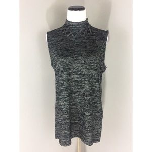 NWT Braided Sleeveless Mock Neck Top